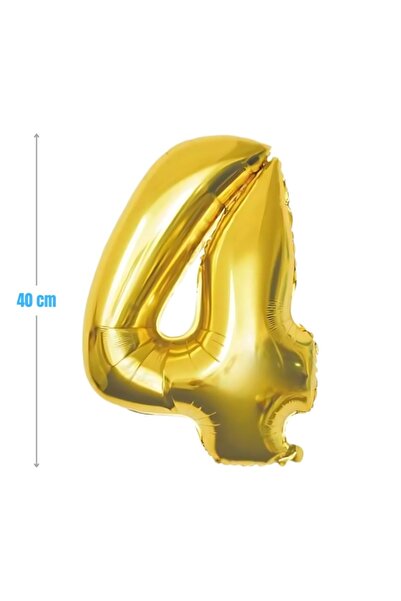 MC Micostore PartyGo birthday balloons number 4, 40cm, gold, FB0015