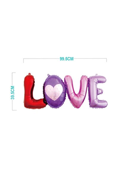 MC Micostore Balon din folie PartyGo Love, 39.5x99.5cm, mix colorat, FB1449