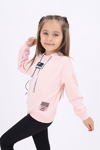 Toontoy Girl's Relax Fit Crew Neck Drop Shoulder Printed Sweatshirt - Lace De...