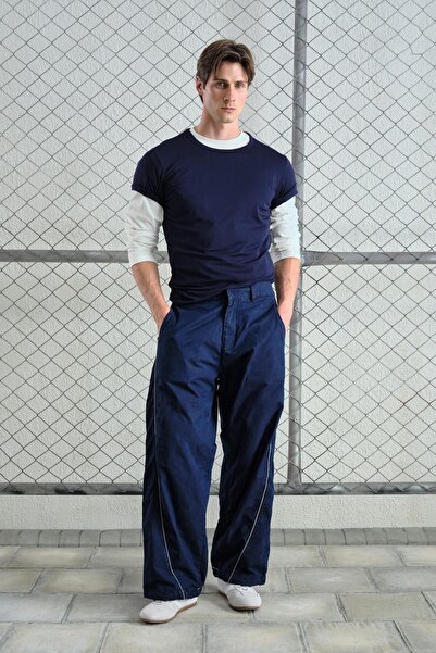 Hiccup GIESTO Pantaloni Ripstop Cu Croială Largă Și Detalii De Bordură Contra...