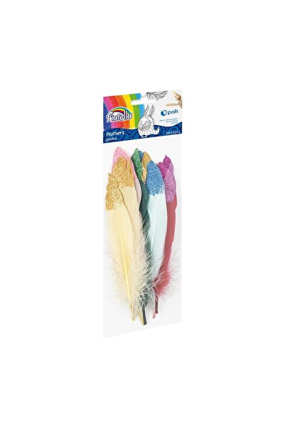 Fiorello Accesorii creatie - pene, diverse culori, 10-15cm, cu sclipici, set ...