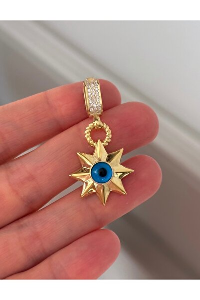 emy by emel luxury silver jewelry Altın Kaplama Nazar Boncuklu Yıldız Charm K...