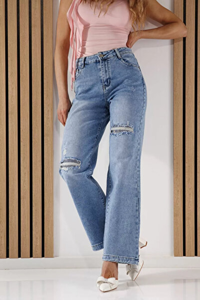 Zaira Becca Women's Wide Leg Jeans Blue #A1370 - 2XL