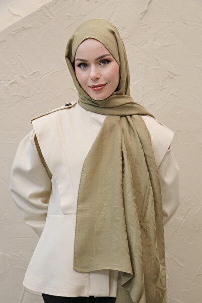 efdal şal eşarp Monogram Pattern Naia Cotton Shawl