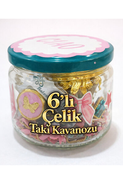 Empressco Sürpriz Çelik Takı Kavanozu - 6 Parça ✨ Gümüş Altın Kaplama,Küpe,Yü...