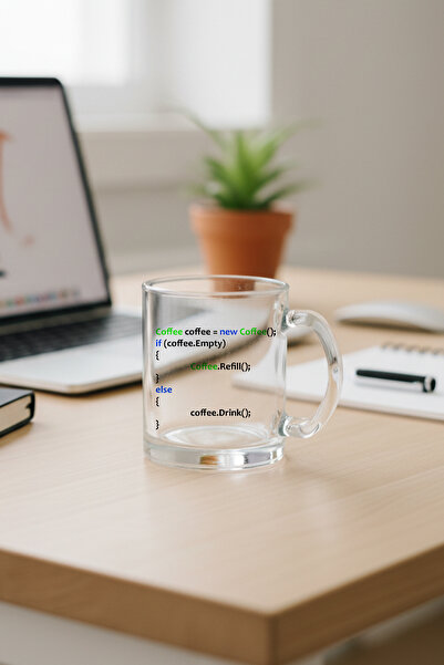 giftkonsept Coffee Java Design Glass Mug 300 ml - Gift for Software Developer...