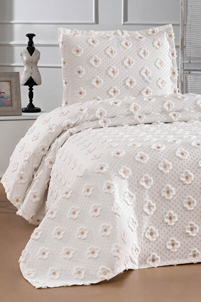 DANTEELHOME Soft 2-Piece Single Bed Pique Set Ecru