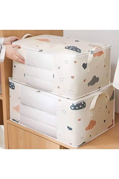 Thirty Three Design Set of 2 foldable storage boxes, textile, zipper, handle ...