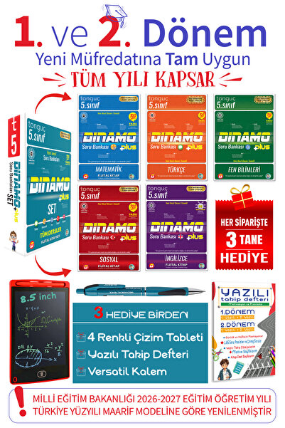 Tonguç Yayınları 5. Sınıf Tüm Dersler Dinamo Soru Bankası Seti | Yeni Nesil |...