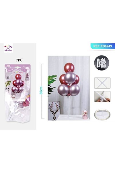 MC Micostore Ghirlanda din baloane PartyGo, 80cm, roz, rosu, FD0249, set 7 buc