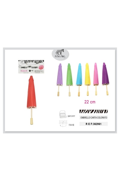 MC Micostore Accesorii petrecere Zebra, umbreluta de carte, 22cm, diverse cul...