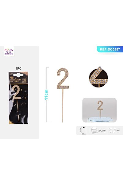 MC Micostore PartyGo birthday decorations number 2, 11cm, DC0387