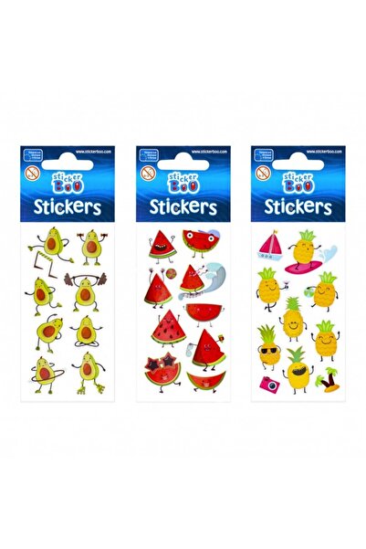 Craft with Fun Αυτοκόλλητα - ανανάς, αβοκάντο, καρπούζι, σετ 8-10 τεμαχίων, S...