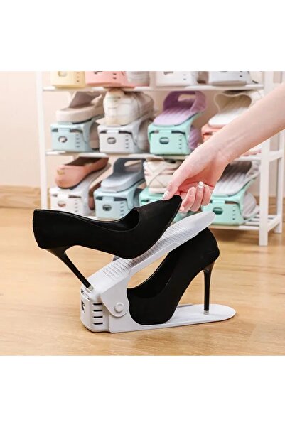 Thirty Three Design Shoe organizer, height adjustable, white plastic, 25x10x17cm