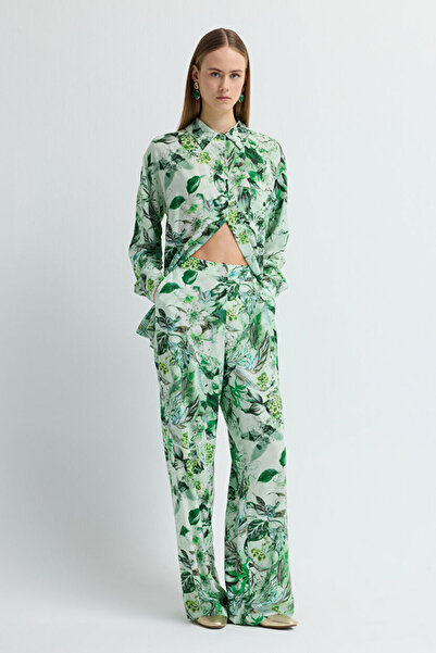 Love My Body Bol Paça Desenli Pantolon