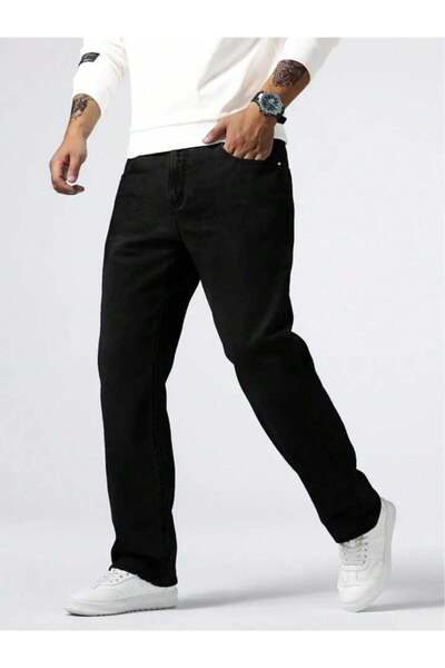 oraystore Men's Straight Fit Jean Trousers Vintage Washed Comfortable Fit Cas...