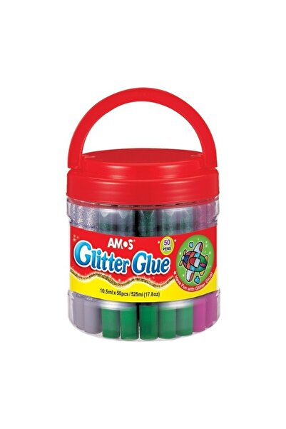 Amos Lipici lichid cu sclipici, diverse culori, borcan cu 50 buc, Amos, GCL10...