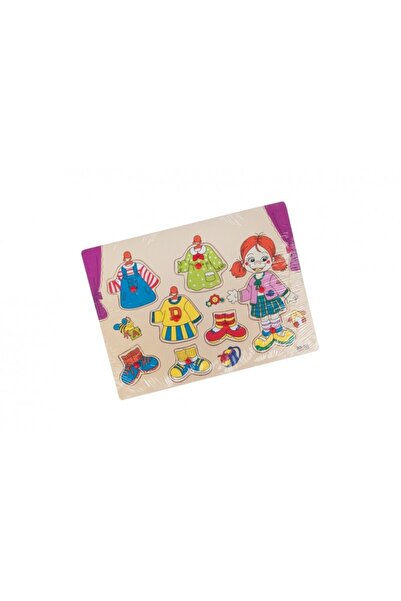 Colorarte Puzzle lemn educativ - Imbraca fetita, 8 piese, 3+ ani, Colorarte, ...