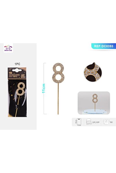 MC Micostore PartyGo birthday decorations number 8, 11cm, DC0393