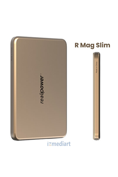 realpower R Mag Slim 5000mAh MagSafe 20W Hızlı Şarj Cihazı + Şarj Kablosu - K...