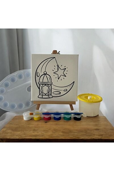 mika house RAMAZAN TEMALI BASKILI TUVAL BOYAMA SET RAMAZAN ETKİNLİKLERİ