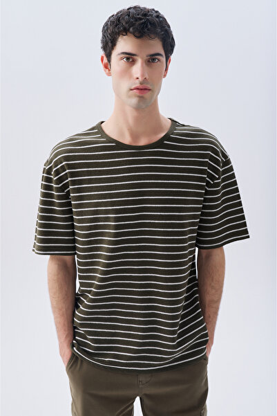 Mudo Striped Comfort Fit Crew Neck T-Shirt
