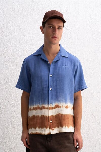 Hiccup Cămașă Tie-Dye Cu Mânecă Scurtă și Nasturi GIESTO