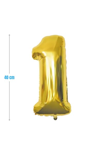 MC Micostore Baloane aniversare PartyGo cifra 1, 40cm, auriu, FB0012