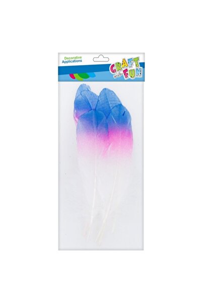 Craft with Fun Creative accessories feathers, white, blue, pink, 13-17cm, set...