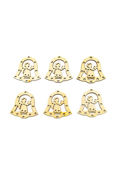 Colorarte Accesorii creatie - lemn decupat - clopotel cu ingeras, set 6 buc, ...