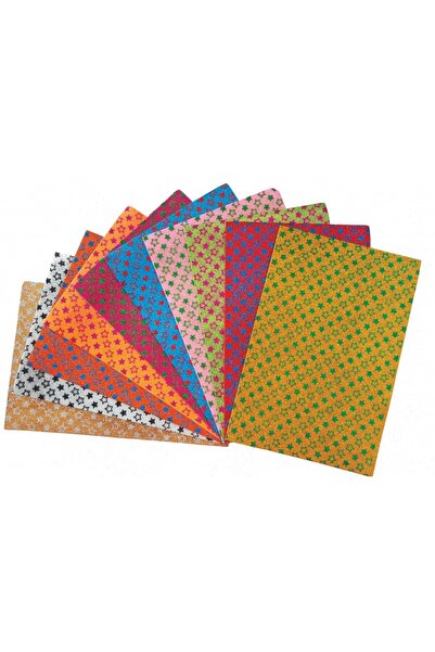 Colorarte Χαρτί με γόμα A4 - αστέρι, 2mm, με γκλίτερ, σετ 10 φύλλων,
