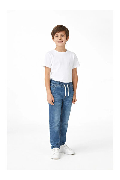 kidstalya Light Blue Children's Jeans with Elastic Waistband