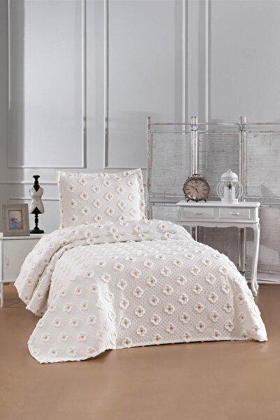 DANTEELHOME Soft 2-Piece Single Bed Pique Set Ecru