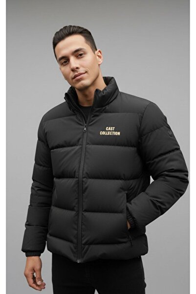 CAST COLLECTİON Men's Black Gold Printed Sports Coat