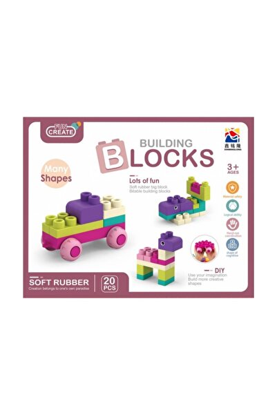 Mega Creative Jucarie set cuburi pentru constructie 502452, 20 piese, pvc, +3ani