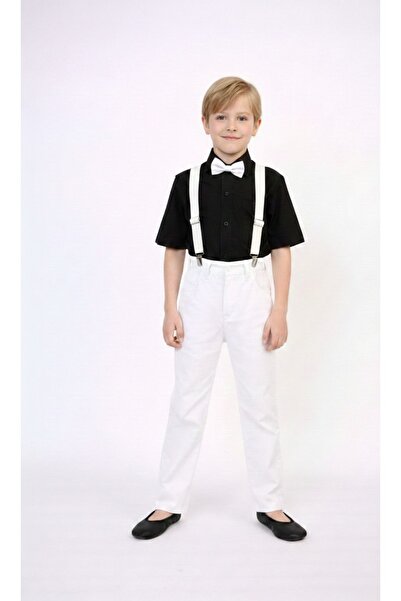BLACK SWALLOW Boy's Pants Short Sleeve Shirt and Bow Tie Suspender Set April ...