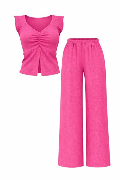 CASUALSTYLE Women's V-Neck Pants Set