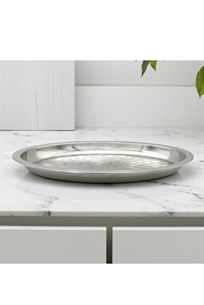 Bisbell Stainless Steel Deep Round Tray, 44CM, Heavy Duty Serving Platter Kit...