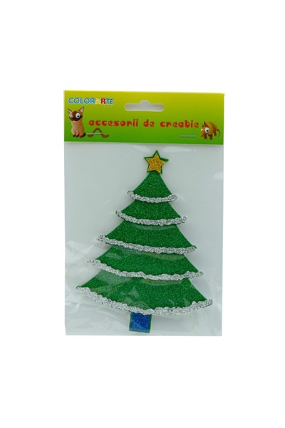 Colorarte Δημιουργικά αξεσουάρ - χριστουγεννιάτικο δέντρο, αυτοκόλλητο με γκλ...