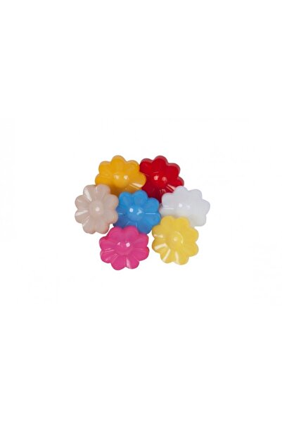 Colorarte Accesorii creatie - nasturi floare plastic, diverse culori, 15mm, s...