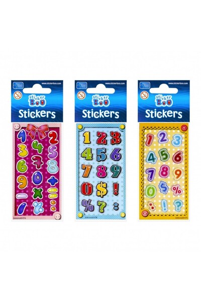 Craft with Fun Abtibilduri - cifre, set 15-18 buc, Sticker Boo, 382530