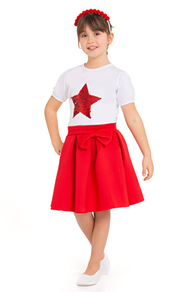 ares kids طقم تي شيرت تنورة للبنات 23 أبريل