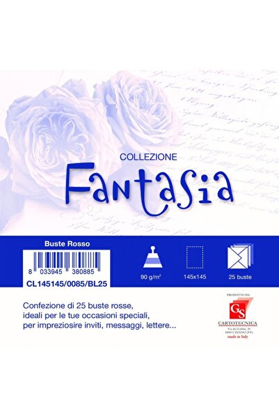 Colorarte Plic color pentru invitatie Fantasia, rosu, 90g/mp, 145x145mm, set ...
