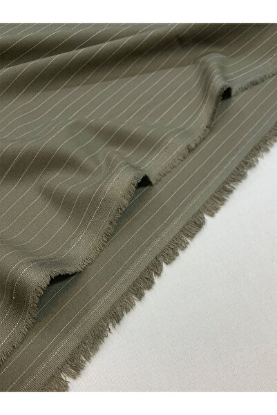 Yiğit Kumaş Хаки раирана класическа поливискозна тъкан - 4-сезонни връхни дре...