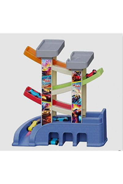 BYZ TOYS Rampalı 4 Katlı Garaj Seti – 4 Araçlı Oyuncak Otopark