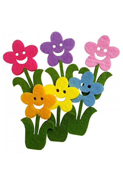 Colorarte Δημιουργικά αξεσουάρ - λουλούδι από τσόχα, σετ 5 τεμαχίων,