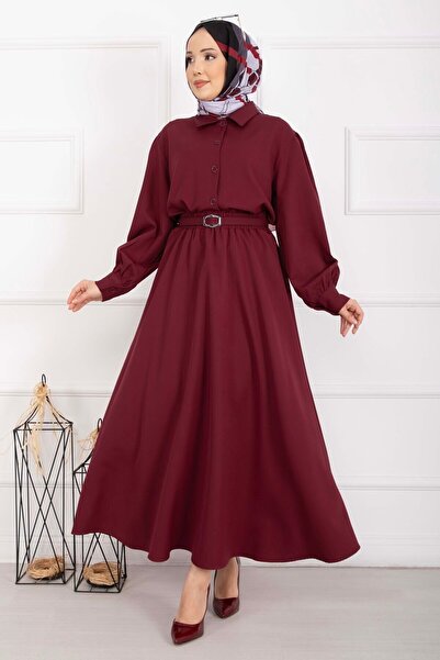 EBRUTESETTÜR Marin Belted Skirt Suit Burgundy