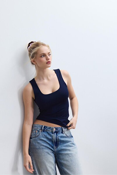 Stradivarius Polyamide wide-strap T-shirt