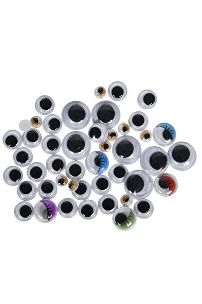 Colorarte Accesorii creatie - ochisori plastic, diverse culori, 5-15mm, set 8...