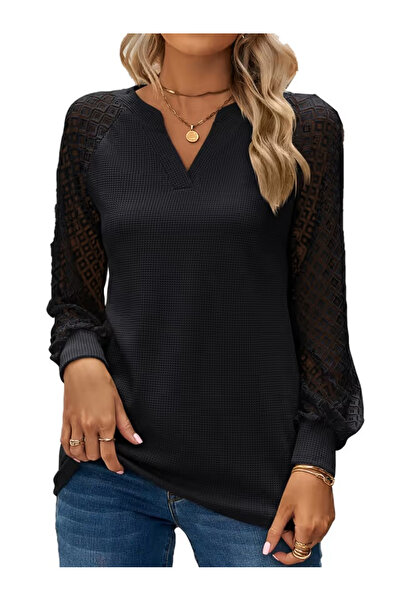 OEM Women's casual blouse, breathable sweater, black S